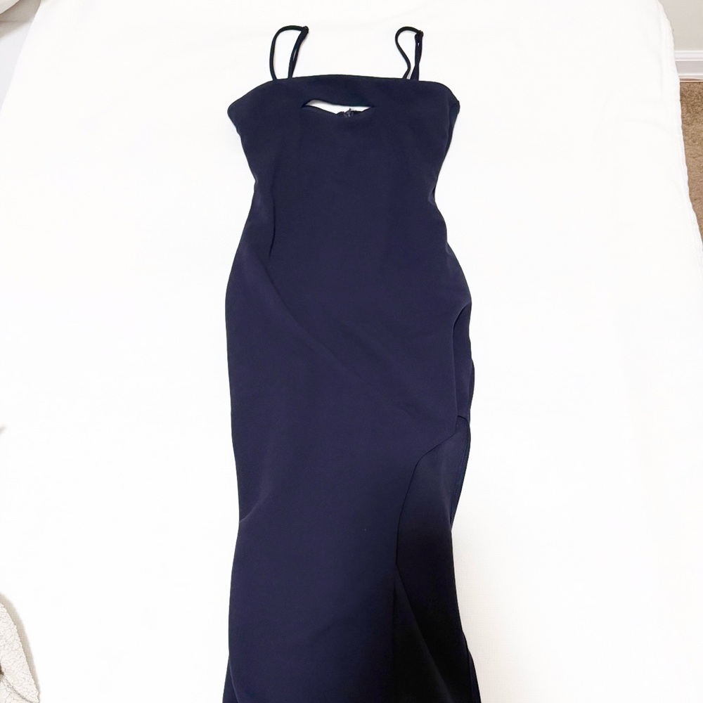 Lulus Navy Blue Gown with Slit